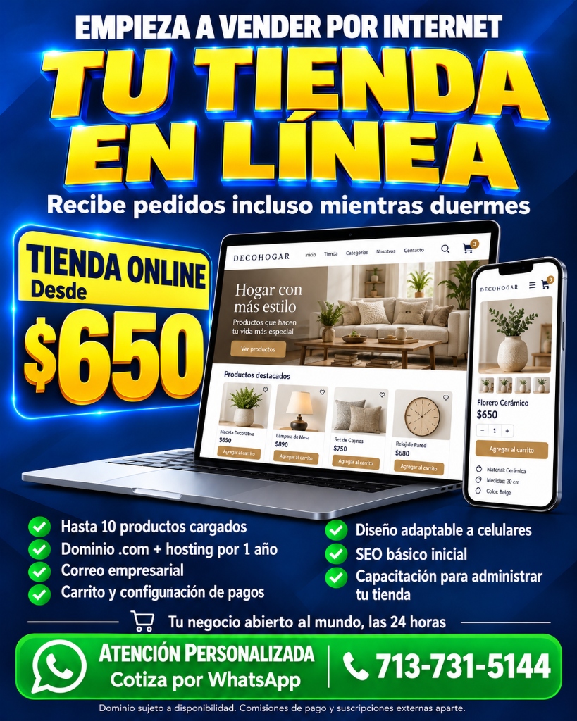Tu Tienda en Línea E-Commerce ZocWeb $650